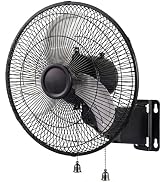 ZMRTDWO 18 Inch Oscillating Wall Mount Fan, 3 Speed High Velocity Powerful, 90° Oscillation &amp; 30°...