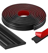 moonoom 20 Ft x 1.6'' Wall Decoration Molding Trim, Black Self-Adhesive 3D Chair Rail Panel Moldi...
