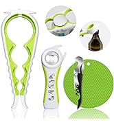 Jar Opener for Weak Hands, Seniors with Arthritis, 5 in 1 Multi Function Bottle Opener Lid Opener...