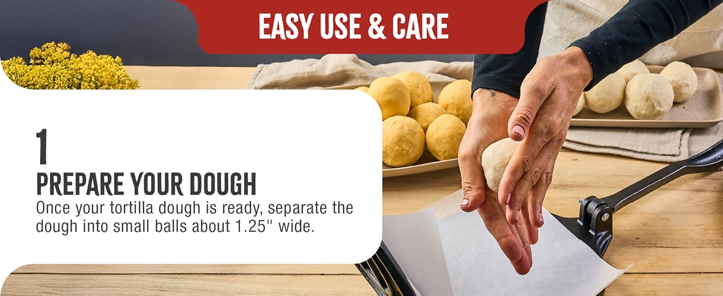 A bowl of homemade dough next to a tortilla maker