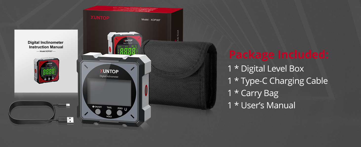 USB Charging Digital Level Box Angle Finder