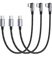 HOTNOW USB C to USB C Cable Right Angle 1.5FT 3Pack, PD 65W Type C USB 2.0 Fast Charge Cord Compa...