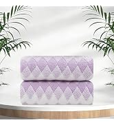 Oliven 2 Piece Light Purple Diamond Hand Towels for Bathroom 16"x31" Ultra Soft Breathable Hand F...