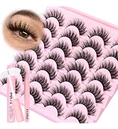 Losha Lashes Wispy False Eyelashes Natural Cat Eye Lashes Kit with Lash Glue and Lash Tweezers 14...