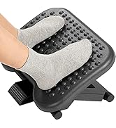 HUANUO Adjustable Desk Footrest, Foot Rest for Under Desk at Work with Massage, Adjustable Foot S...
