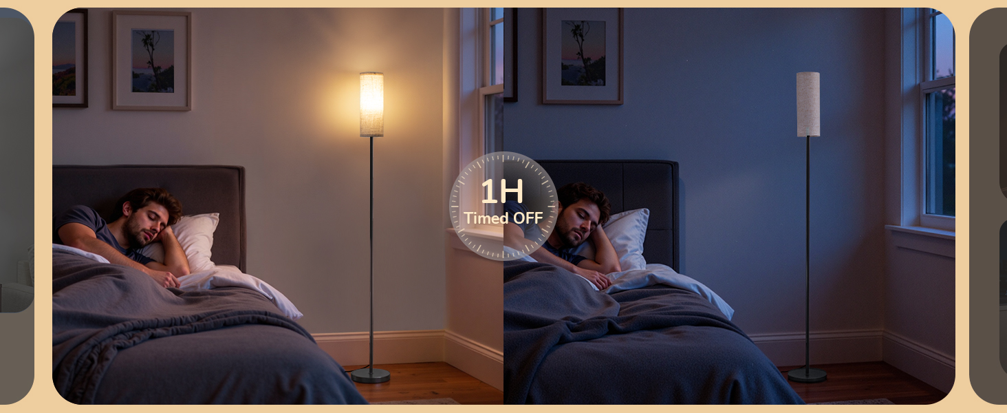 floor lamp with 1h timer