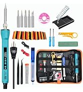 Soldering Iron Kit,90W LED Digital Soldering Gun Kits,Adjustable Temperature Soldering Welding To...