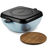 Tramontina Cultura 2-in-1 Enameled Cast Iron Dutch Oven Pot with Reversible Lid Griddle and Trive...