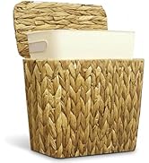 Yatmung Wicker Trash Can Small Bathroom Trash Can with Lid - Boho Waste Basket for Bedroom, Livin...