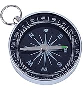 PUSOKEI Navigation Compass, Camping Compass, Silver Portable Pocket Compass Perfect for Outdoor A...