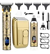 Saoilli Hair Clippers for Men, Professional Cordless T-Blade Trimmer Set, Beard Trimmer and Nose ...