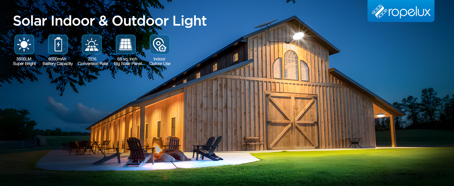 ropelux solar shed light for indoor outdoor use