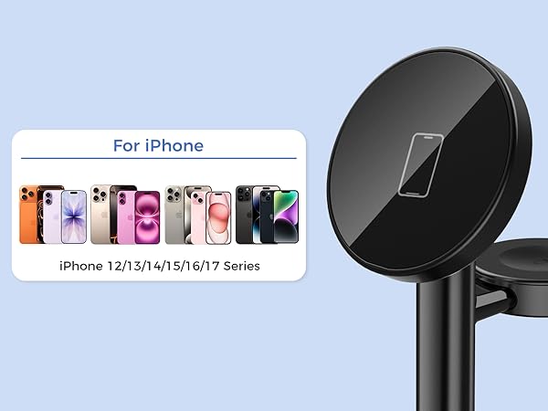 magsafe charger stand 3 in 1 charging station apple wireless iphone 17 16 15 14 13 12 watch airpods