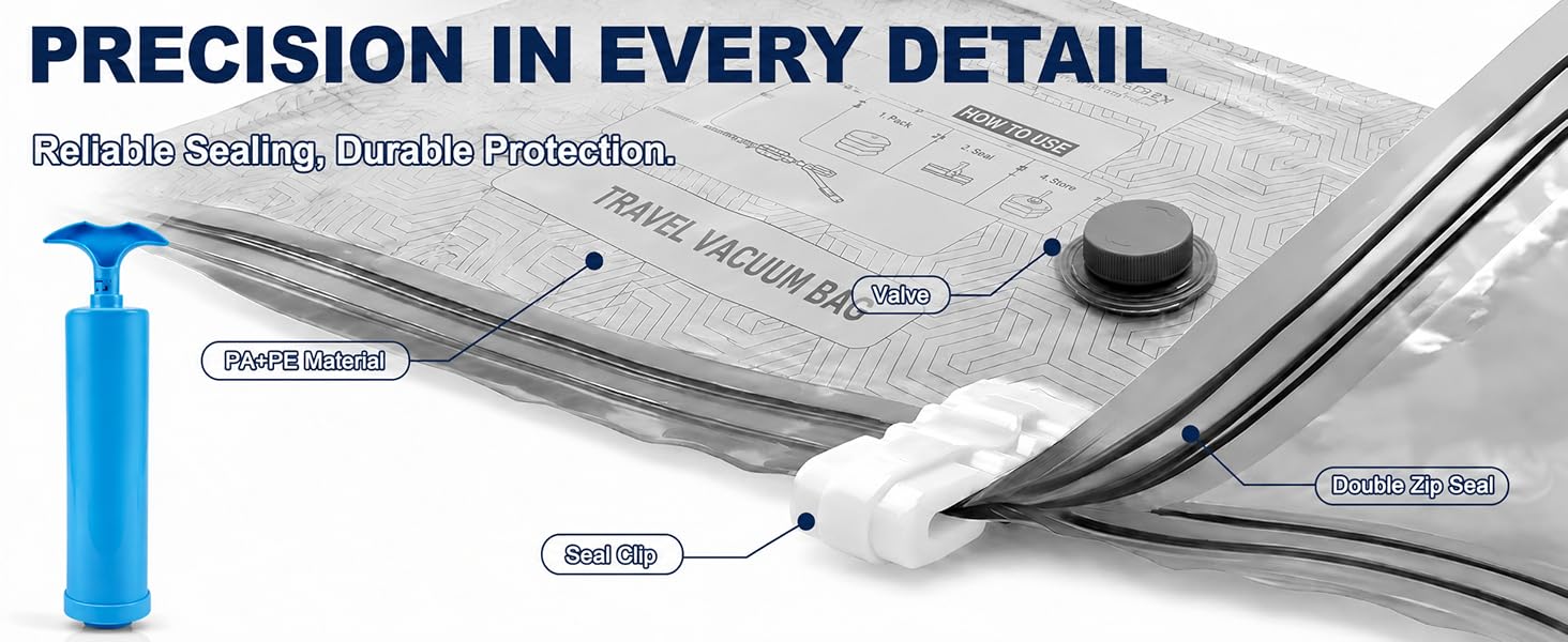 travel vacuum bags with pump