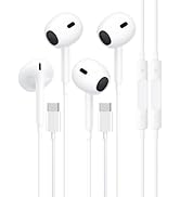 2 Packs USB C Headphones,Earphones Wired Earbuds Noise Canceling in-Ear Headset with Microphone C...
