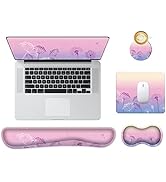 AIMSA Mouse Pad Wrist Rest Support Ergonomic Memory Foam Keyboard Set, Non-Slip Rubber Base Easy ...