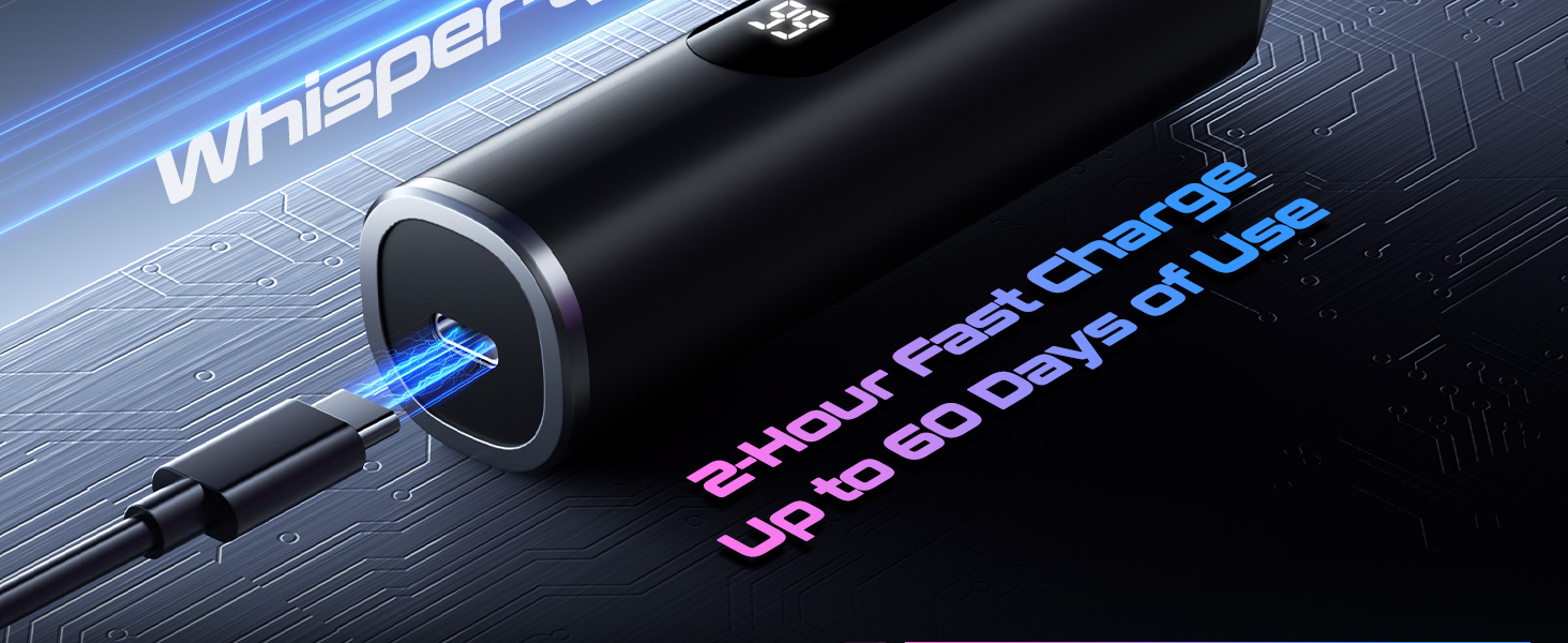 Portable nose and ear trimmer with LED display for daily grooming