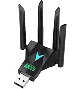 USB WiFi Adapter for PC ,Wireless Network Adapter for Desktop with 2.4GHz, 5GHz High Gain Dual Ba...