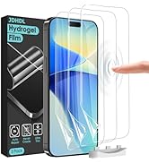 JDHDL 3 Pack Flexible Film Screen Protector for iPhone 16 Pro Max, Non-breakable Soft TPU Hydroge...