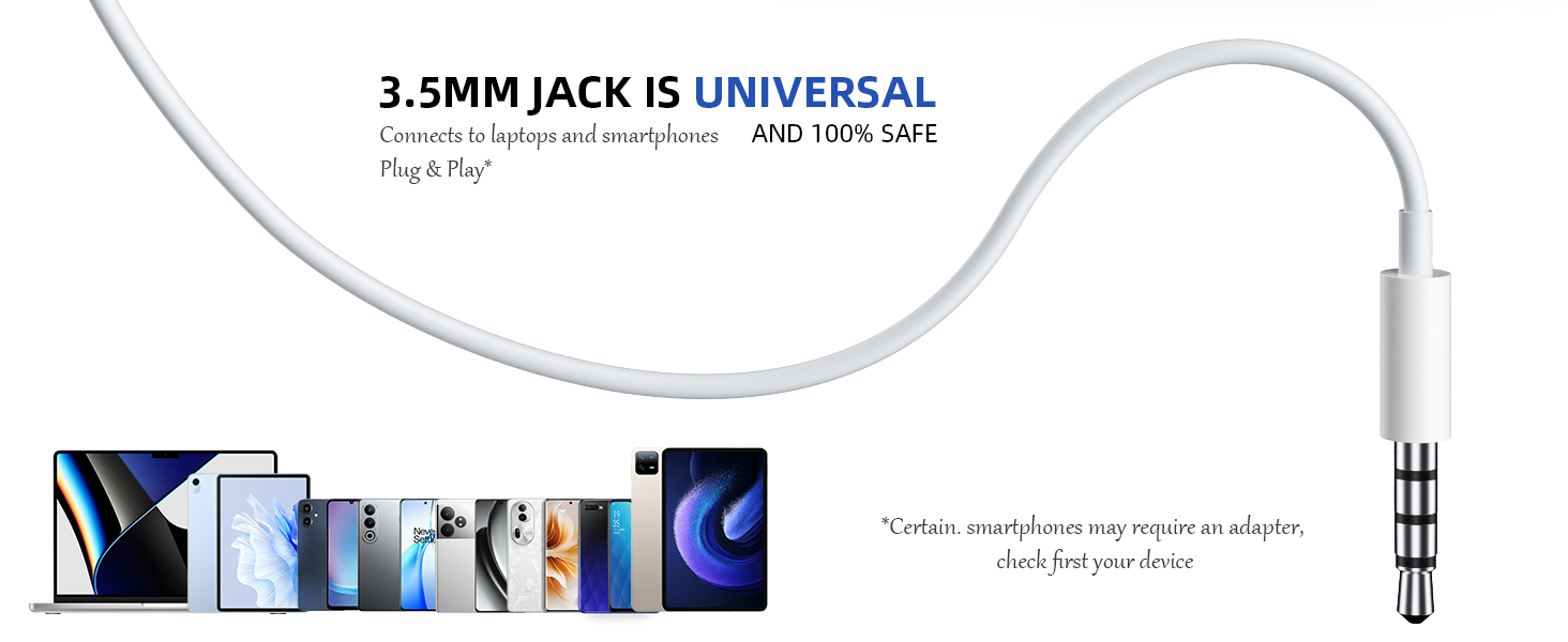 3.5mm Earbuds Hi-Fi Stereo Headphone Bass Wired Earphones with Mic Volume Control for iPhone 6