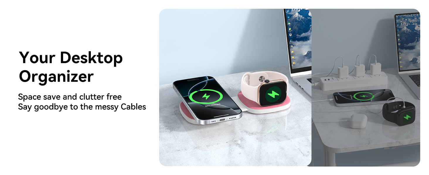 Flodable 2 in 1 Mag-Safe Wireless Charger for iPhone