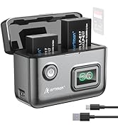 Artman LP-E17 Battery 1400mAh (2-Pack) and 1.5H 2-Slot LCD USB-C Fast Charger for Canon EOS R100 ...