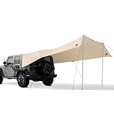 AYAMAYA Car Camping Tarp Tailgate Awning - 14 x 16 FT Extra Large Car Tent Tarp with 2 Poles Incl...