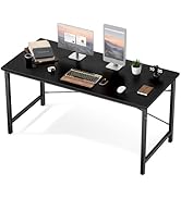 Sweetcrispy Small Computer Desk,55 Inch Office Writing Work Desk with Metal Frame Wooden Tabletop...