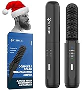 VIKICON Beard Straightener for Men: Cordless Heated Beard Brush for Men, Electric Hot Comb, Anti-...