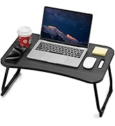 ZEAPTAC Laptop Bed Desk, Foldable Lap Table, Portable Study Table, Laptop Stand with Cup Holder &amp;...
