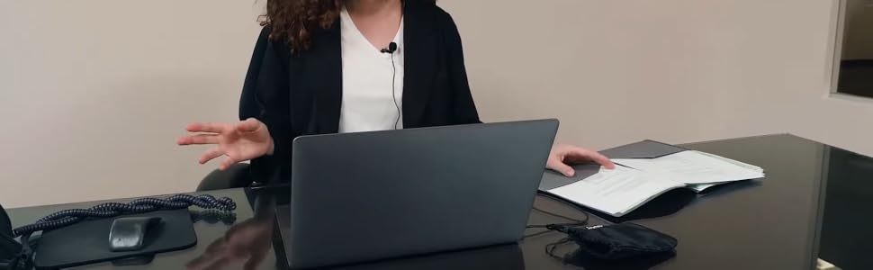 Woman using SR-ULM10 in Virtual Meeting