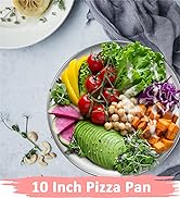 Deedro Pizza Baking Pan Pizza Sheet, 10 inch Stainless Steel Pizza Tray Round Pizza Oven Pan for ...