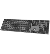 Bluetooth Slim Keyboard for Mac, Aluminum Rechargeable Keyboard Wireless, Low-Profile Silent Flat...