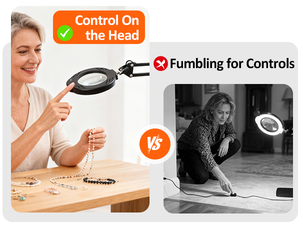 Large Magnifying Glass with Light and Stand, Lighted Magnifier