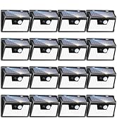Peasur Solar Powered Lights Outdoor, 140LED 16Pack Motion Sensor Light Outside, IP65 Waterproof F...