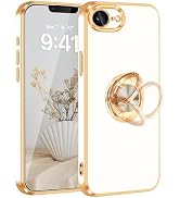 Fingic for iPhone 16e Case 2025[with 360° Rotatable Ring Holder]Support Magnetic Car Mount Shiny ...