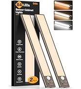 Gritin 10.2inch Under Cabinet Lighting Rechargeable -84 LED Super Bright,3-Color&amp; 5 Level Brightn...