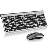 Wireless Keyboard and Mouse Combo | cimetech Compact Full Size Wireless Computer Keyboard and Mou...