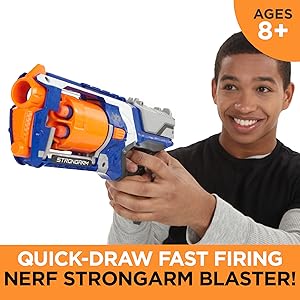 Strongarm Nerf N-Strike Elite Toy Blaster with Rotating Barrel, Slam Fire
