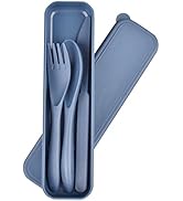 Reusable Cutlery with Case, Portable Dark Utensils Set for Adults, Tableware Camping Utensils for...