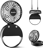 HandFan Portable Necklace Fan, USB Rechargeable Personal Fan with Unique Magnetic Switch/Strong W...