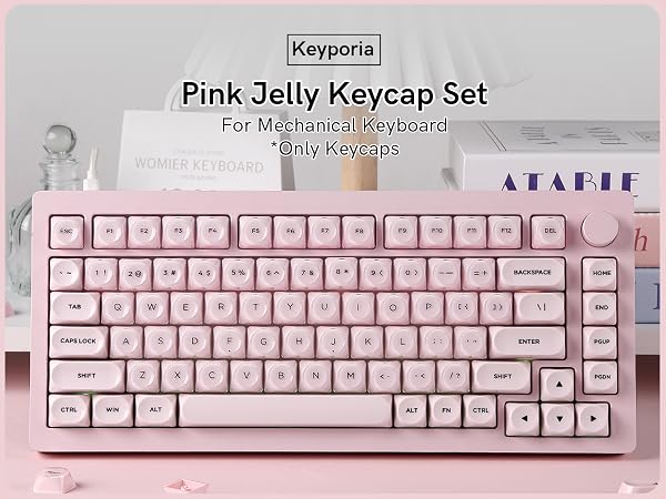 Jelly Pink Keycaps Set For Mechanical Keyboard
