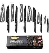 Kitchen Knife Set, KYA38 12-Piece Kitchen Knives Set, Marco Almond 6 Kitchen Knives with 6 Blade...