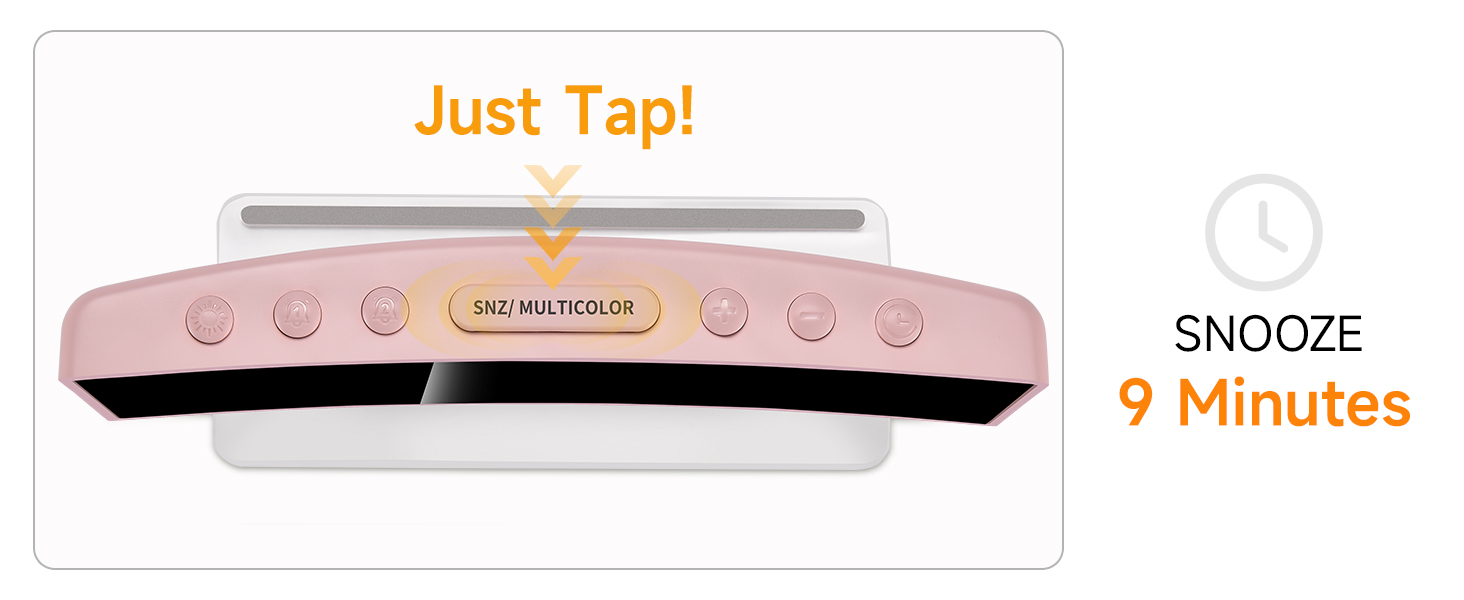 easy to use alarm clock with 9 minute snooze simple setup large buttons for kids teens seniors