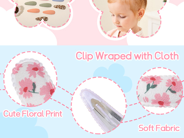 Floral Print Hair Clips