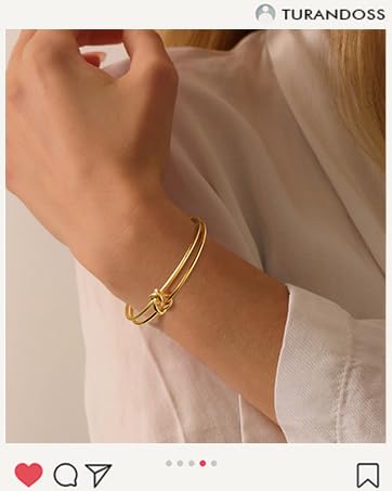 Gold Knot Bangle Bracelet