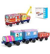 Magnetic Tiles Cars Construction Set - 30 PCS Magnetic Tiles Magnet Bricks Truck Sensory Toys, Ed...