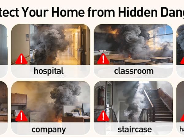 3 Pack Smoke Detector Fire Alarms Battery Operated with Photoelectric