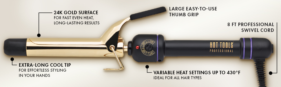 curlingiron; curlingirons; haircurlingiron; haircurlingirons; gold; longlastingcurls; hottools