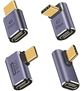 Duttek USB C Extension Adapter 100W, Right Angle USB C Adapter 40Gbps, Up&amp;Down, Middle Bend and S...